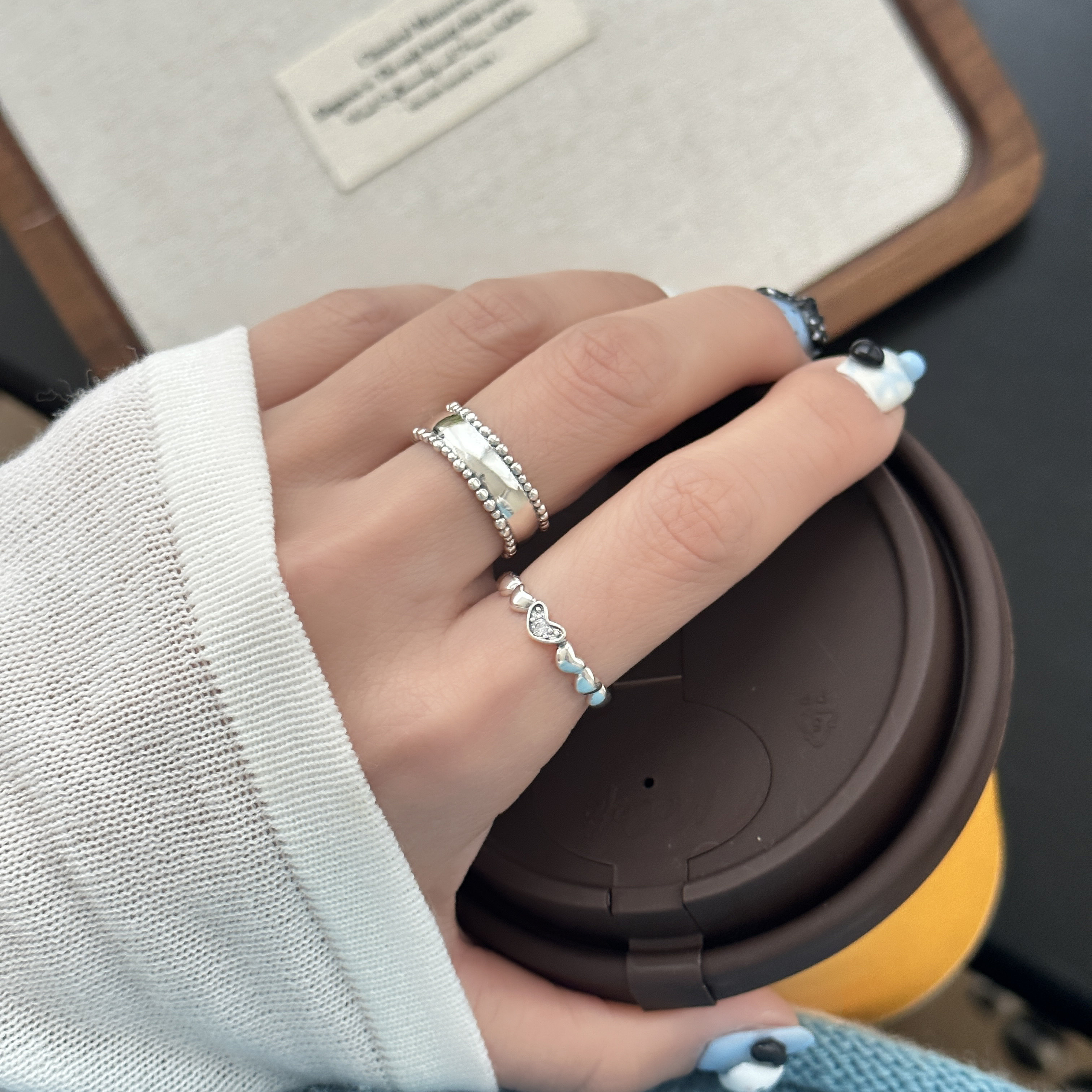 Full circle of love S925 sterling silver zircon ring