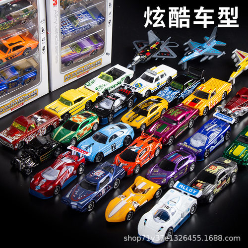 儿童合金车玩具滑行跑车赛车仿真车模模型孩礼物1:64娃娃机摆件 - 图0