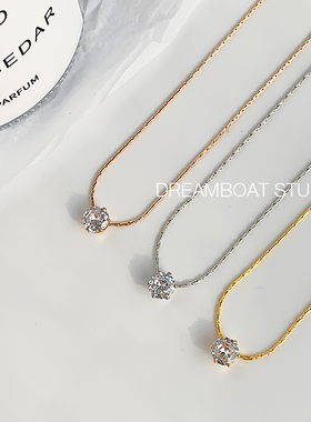 六爪法式锆石ins小众轻奢锁骨链