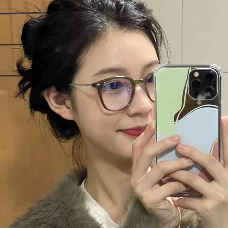 冷茶眼镜女 韩版超轻素颜防蓝光可配有高度数散光近视眼睛框架女 gm 冷茶眼镜女 韩版超轻素颜防蓝光可配有高度数散光近视眼睛框架女 gm
