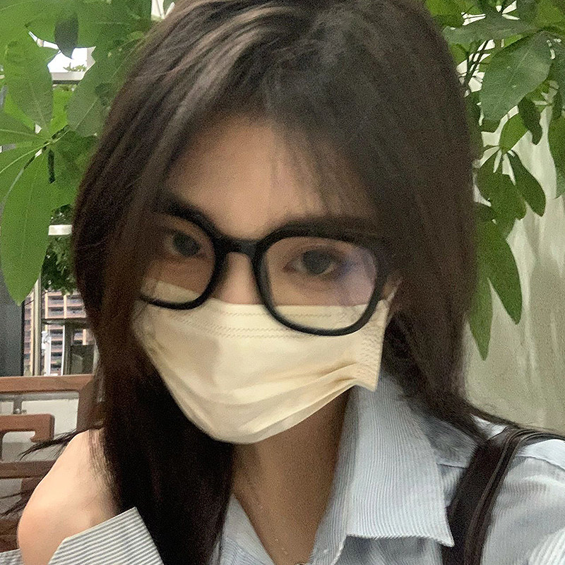 GM黑框眼镜女素颜神器大框平光防蓝光可配度数显脸小近视眼睛镜框 - 图1