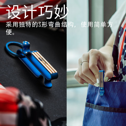 酷友CooYoo KM00钛合金S型腰带扣快挂钥匙扣男士汽车挂扣口袋挂钩 - 图2