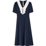 Летнее платье, приталенный корсет, длинная юбка, V-образный вырез, французский стиль, рукава фонарики