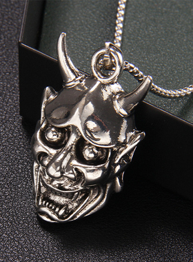 男女情侣合金鬼头笑脸吊坠项链潮