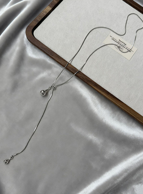 韩系抽拉合金吊坠钛钢锁骨链女潮