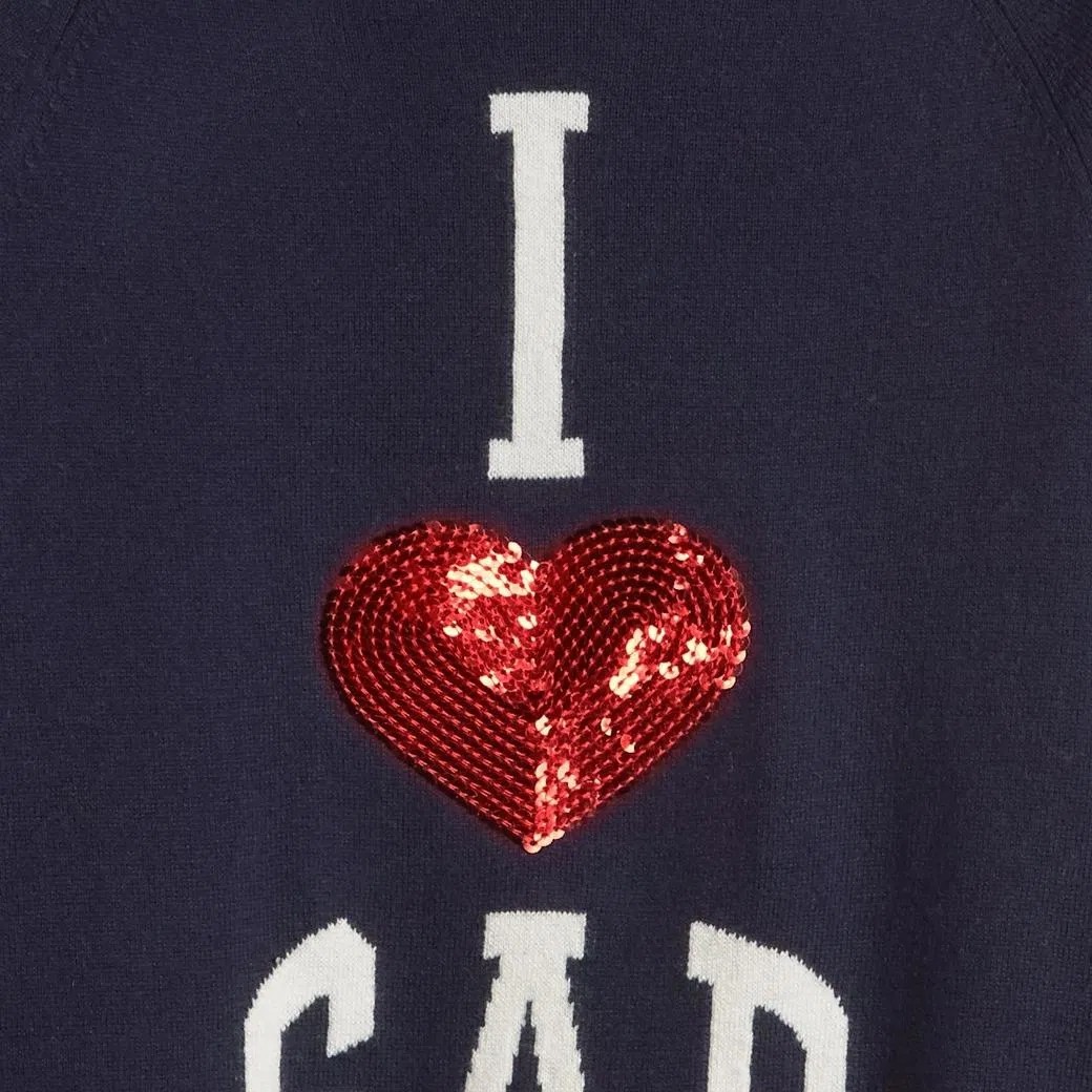 美单深蓝色纯棉藏青色春秋冬季圆领套头爱心女童长袖外穿针织毛衣,淘宝优惠券,粉丝福利购,淘宝优惠卷