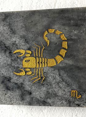 绿色大理石杯垫抽象图案家居饰品白色方形陈列装饰摆件