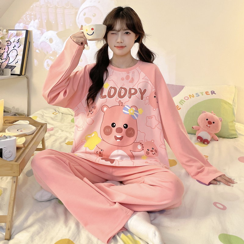 睡衣女士春秋款秋季纯棉长袖全棉比卡丘夏天空调房薄款家居服套装