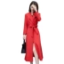 Áo gió dài giữa nữ 2019 xuân hè thu hút nữ thần tự canh mới - Trench Coat Trench Coat