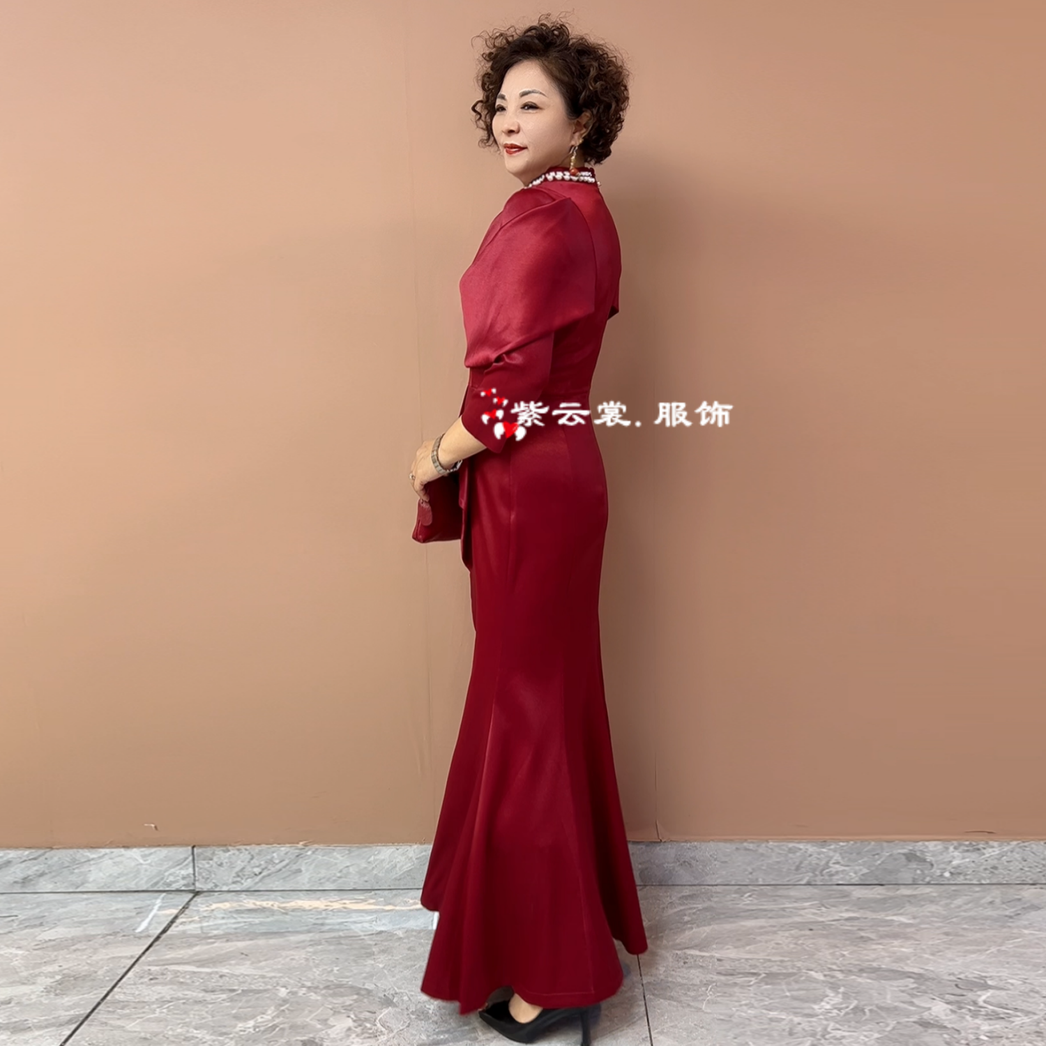 高端喜婆婆婚宴年轻结婚妈妈婚礼高贵洋气鱼尾晚礼服连衣裙敬酒服,淘宝优惠券,粉丝福利购,淘宝优惠卷