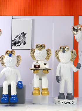 芝麻街暴力熊kaws公仔装饰大摆件