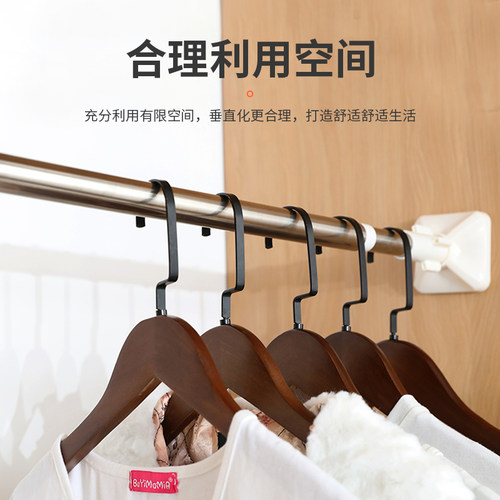 免打孔伸缩杆卫生间阳台晾衣杆衣柜浴室浴帘杆卧室衣柜门帘罗马杆 - 图1
