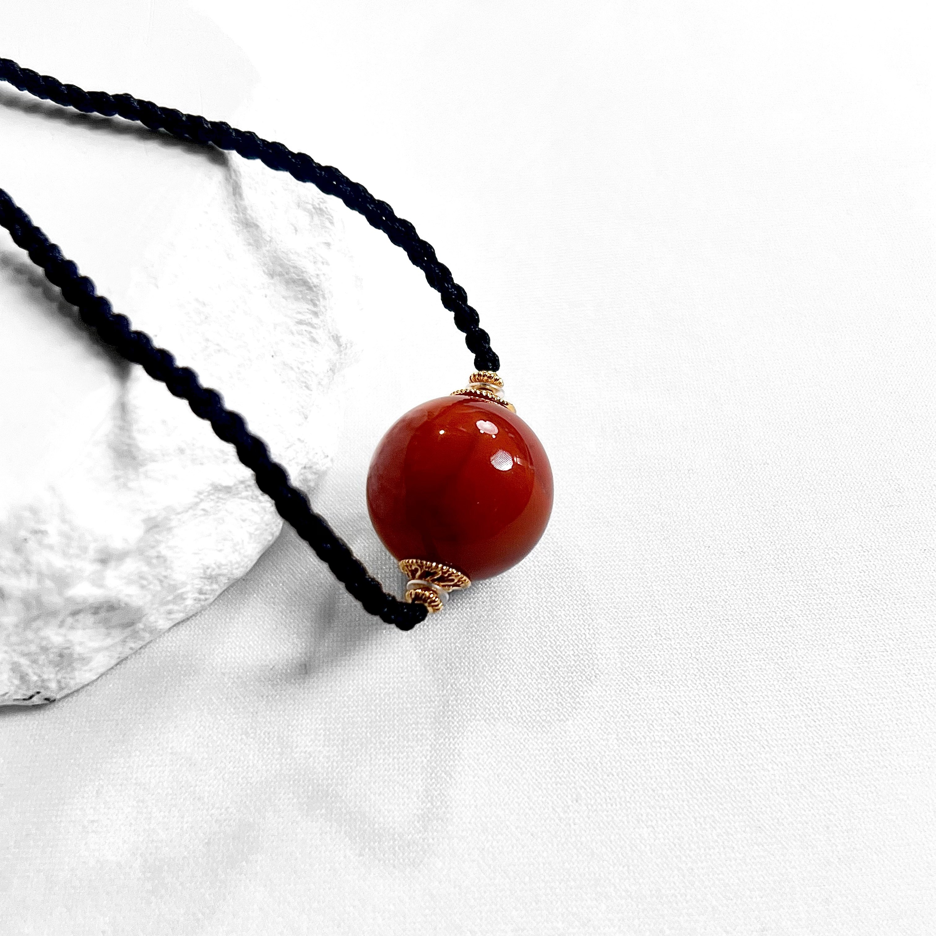 【胡可推荐】红桥 瓦西料柿子红超大单颗南红路路通颈链项链,淘宝优惠券,粉丝福利购,淘宝优惠卷