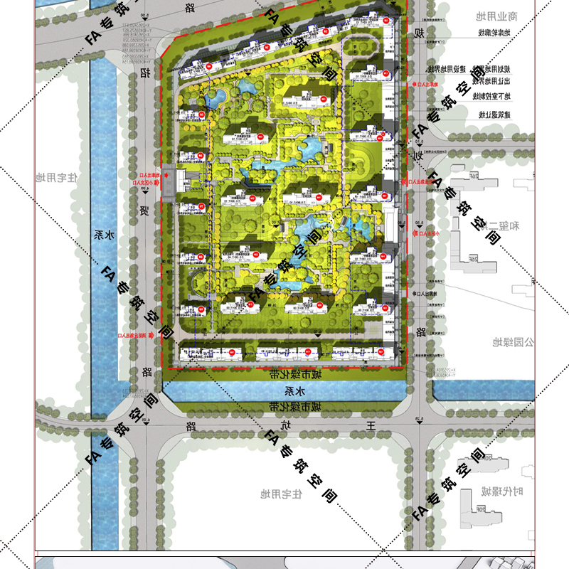 2022住宅小区高层洋房叠拼建筑设计方案文本效果图居住区规划案例-图1