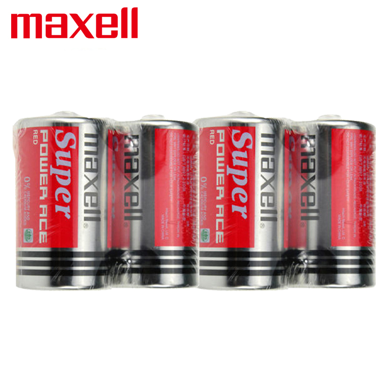 日本Maxell麦克赛尔1号电池碳性干电池红锰4节装热水器大号干电池一号碳性手电筒天燃气煤气灶专用 - 图0