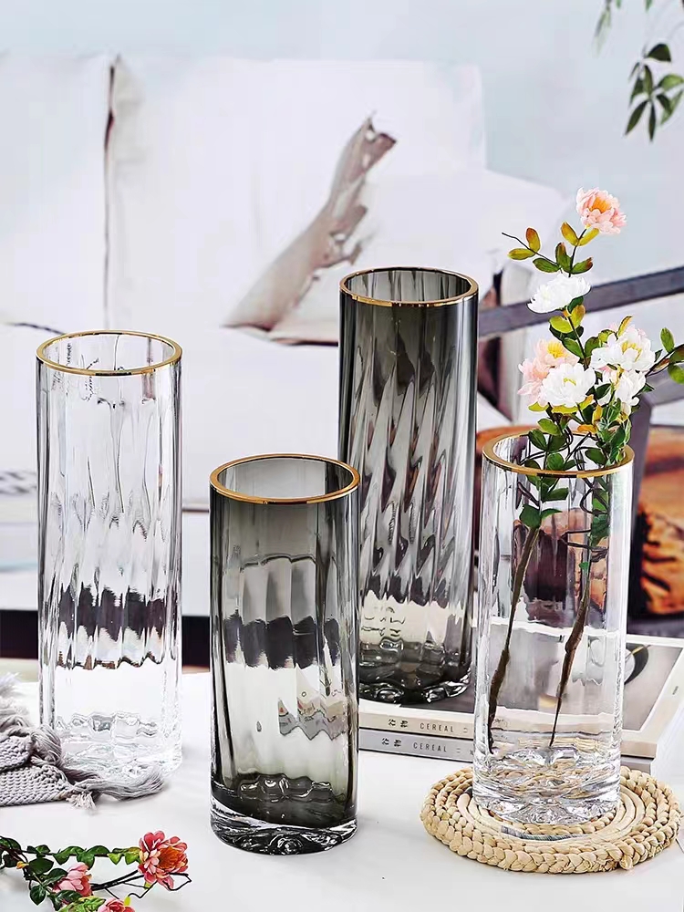 日本吊钟马醉木玻璃透明大花瓶卡布勒细颈大肚花瓶客厅家居摆件 - 图2