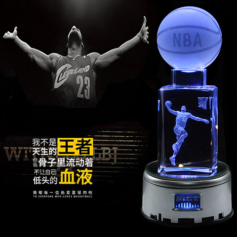 NBA水晶篮球摆件生日礼物送男生男友生日礼物实用惊喜 神秘创意