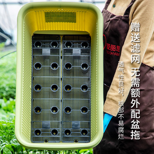 爱丽思加厚树脂塑料花盆长方形种菜盆草莓种植箱爱丽丝阳台多肉盆 - 图1