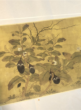 宋吴炳 写生折枝图 宋画工笔花卉果实昆虫画微喷复制临摹学习画稿