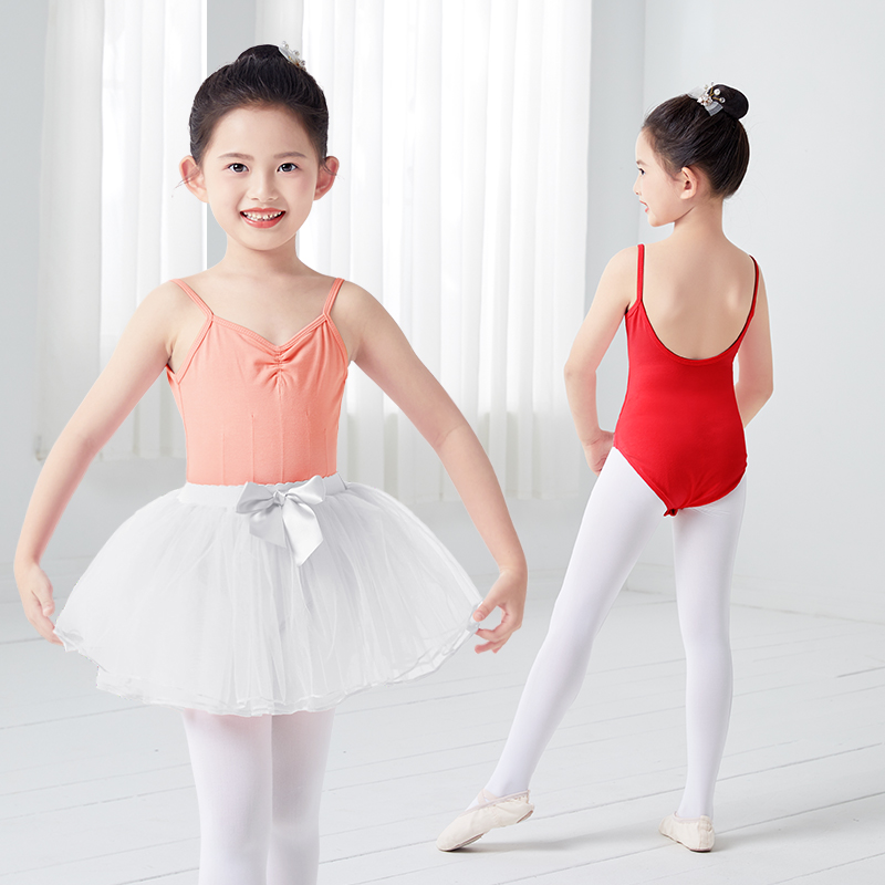 儿童舞蹈服夏季女童吊带练功服幼儿专业跳舞芭蕾舞服中国舞体操服 - 图0