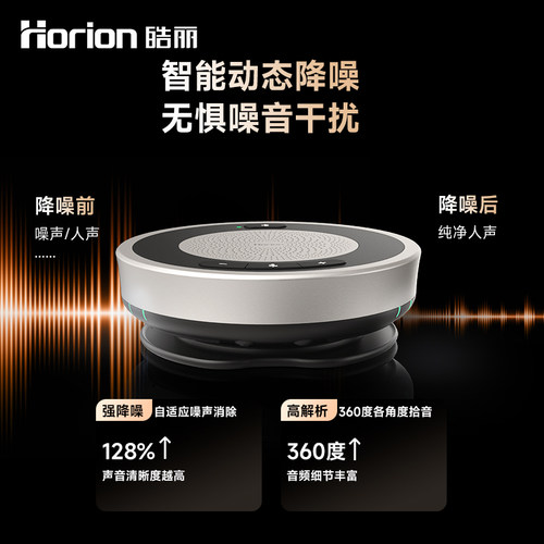 皓丽视频会议全向麦克风音响一体无线级联AI智能降噪桌面扬声器蓝牙电脑笔记本拾音器腾讯会议室专用麦克风 - 图2