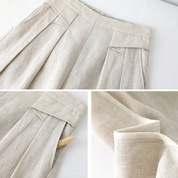 Brinda Linen Wide Leg Pants Women's 2022 Autumn New Loose Large Size High Waist Big Leg Pants Mom Straight Leg Pants