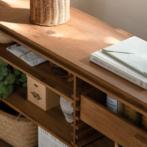 onlythis实木落地置物架多层可移动隔板收纳架客厅餐边柜展示架 - 图3