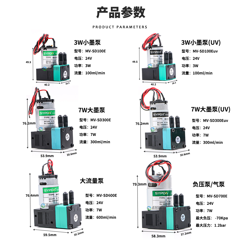 赛普达SYPDA墨泵喷绘机吸墨泵UV打印机写真机抽墨泵电机气泵马达 - 图1