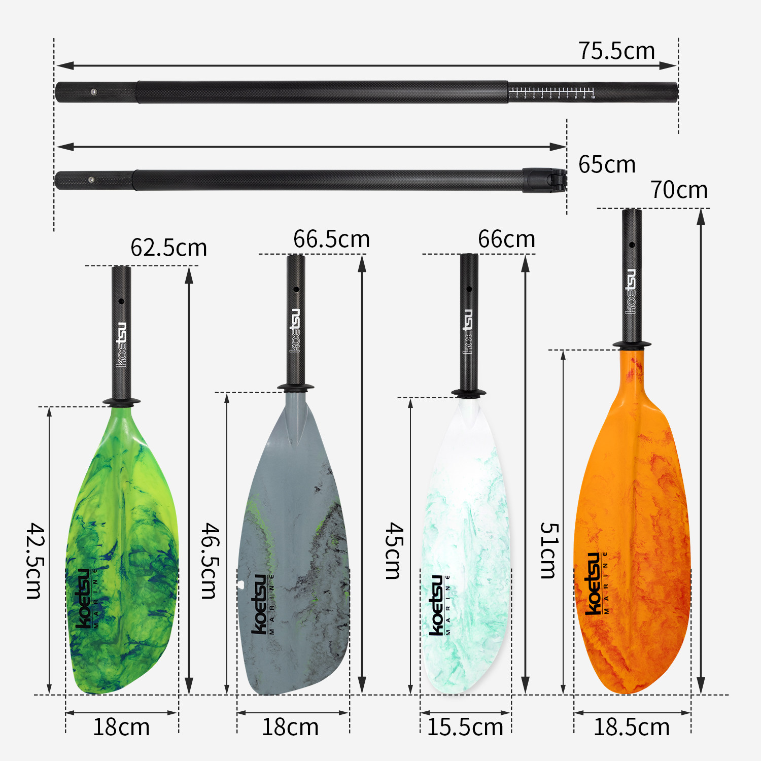 KOETSU科特苏流纹半碳四节皮划艇桨KAYAK双头桨独木舟手划桨配件,淘宝优惠券,粉丝福利购,淘宝优惠卷