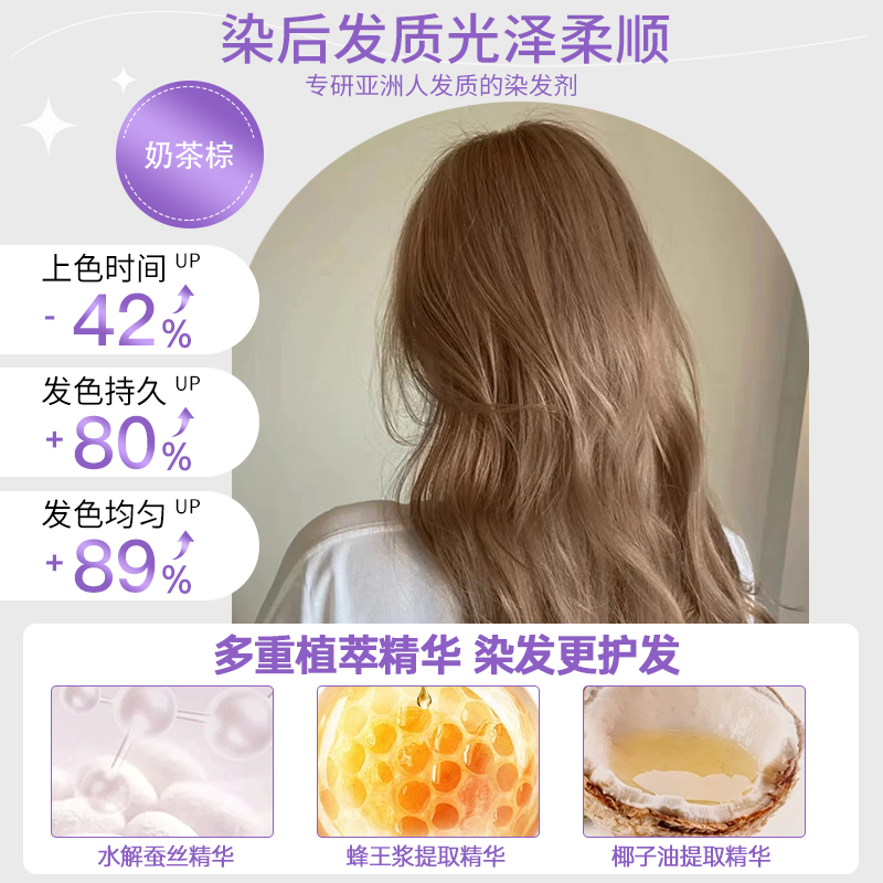 进口日本花王泡沫染发剂奶茶棕色染膏女2024流行染发颜色免漂正品