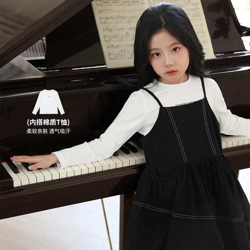 陈大猪 女童连衣裙2025秋装新款不规则设计洋气时髦儿童吊带裙子,淘宝优惠券,粉丝福利购,淘宝优惠卷