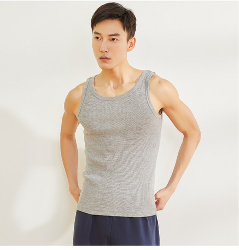 包邮宜而爽L5302/L8322N男跨栏打底背心全纯棉修身粗大罗纹汗衫夏 - 图0