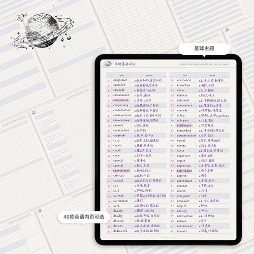 ipad考研英语专用单词文章模板电子笔记本goodnotes/notability-图1