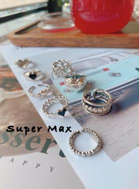 韩国进口小众925纯银ins极简戒指