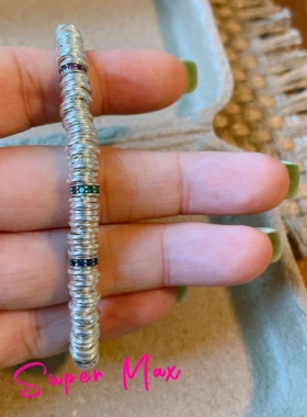 supermax 原创小众设计S925纯银实心双层重工银圈盘缠情侣手链