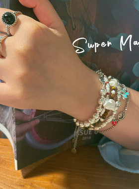 重工925纯银手工磨砂手链银圈