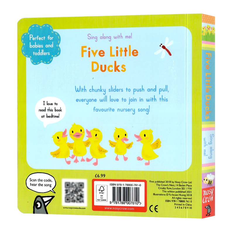 Sing Along with Me五只小鸭子 Five Little Ducks英文原版绘本欧美经典儿歌童谣机关操作书抽拉转幼儿童启蒙早教英语读物本-图0