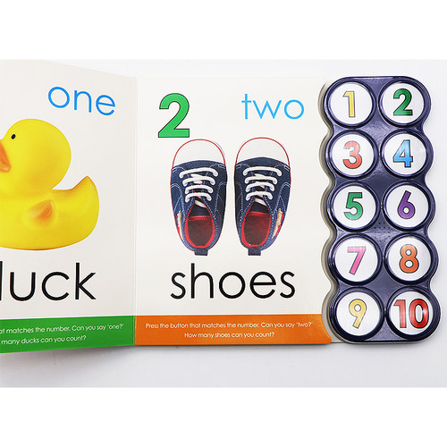 1-10数字 发声书 英文原版绘本 Simple First Words Let'S Say Our Numbers 0-3岁发声书亲子互动 认知数字单词汇撕不烂纸板书 - 图2