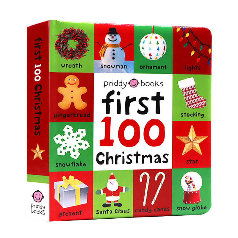 启蒙100圣诞节单词 First 100 Christmas Words 纸板书英文原版幼儿启蒙英语入门priddy books图解字词典亲子阅读 - 图3