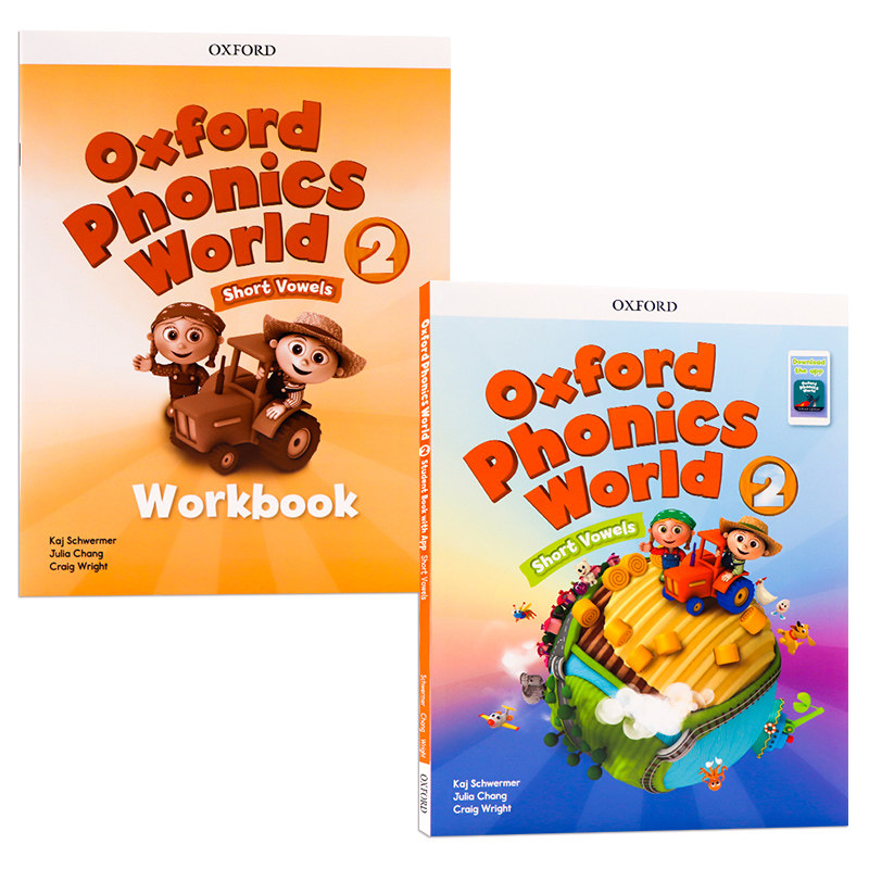 Oxford Phonics World 2级别套装课本+练习册牛津自然拼读英文原版少儿英语教材幼儿小学字母发音启蒙训练OPW学生书套装