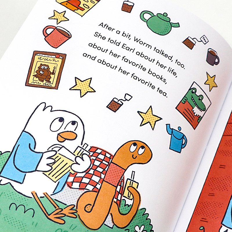 漫画章节书 伯爵与沃姆2册合售 英文原版绘本 Earl & Worm The Bad Idea and Other Stories 儿童幽默故事 英语课外读物 趣味全彩 - 图2