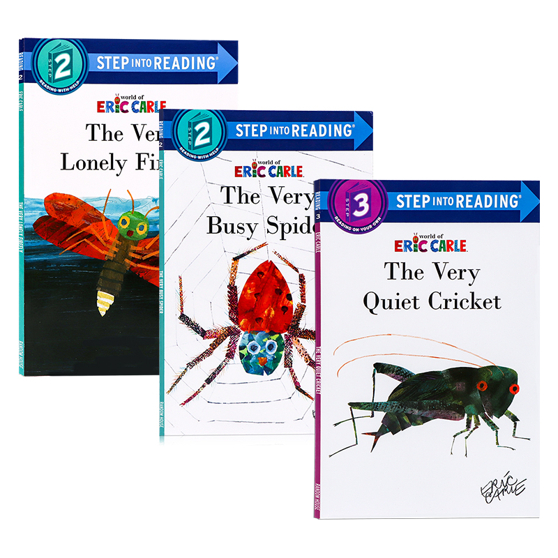 卡尔爷爷分级阅读3册英文原版 The Very Quiet Cricket 非常安静的蟋蟀 非常忙碌的蜘蛛 非常孤独的萤火虫低幼儿童英语启蒙早教书 - 图3