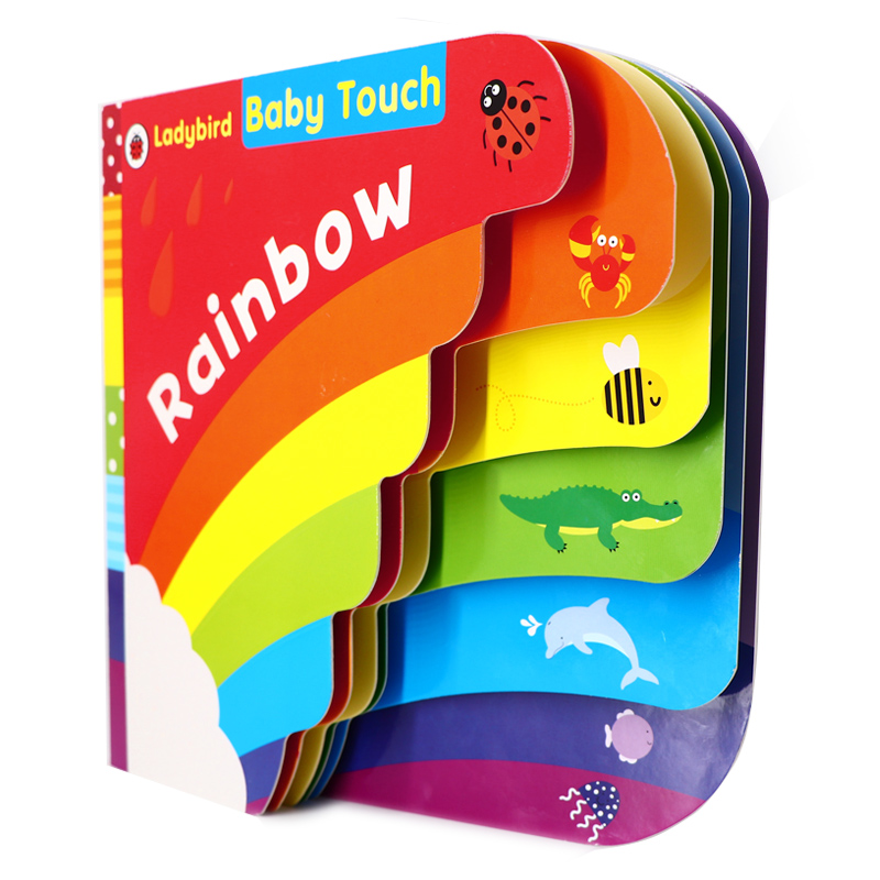 英文原版正版 Baby Touch Rainbow大开本纸板触摸书操作概念儿童启蒙绘本小瓢虫彩虹桥ladybird儿童绘本阅读启蒙认识颜色-图1