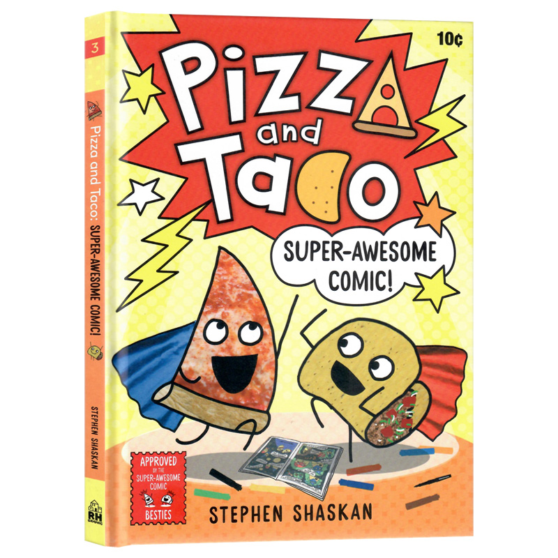 披萨饼与玉米片3超级棒的漫画英文原版绘本Pizza and Taco Super Awesome Comic图画搞笑小说图象式初级章节书进口英语书籍精装版-图3