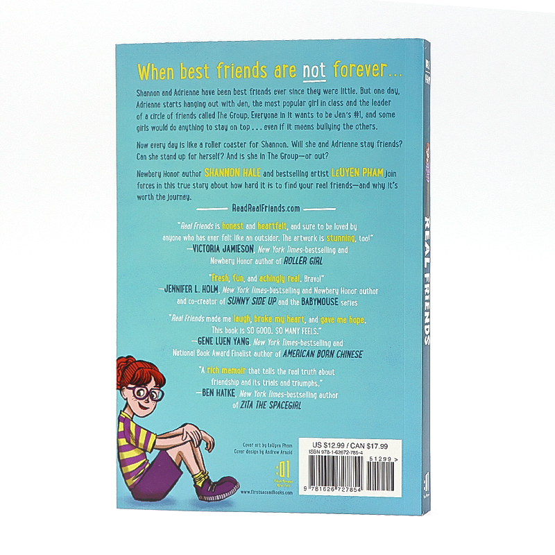 真正的朋友 英文原版 Real Friends 纽伯瑞奖作家 友谊章节桥梁漫画书 学习社交技巧 英语课外阅读书籍 蓝思 (Lexile) 阅读分级290