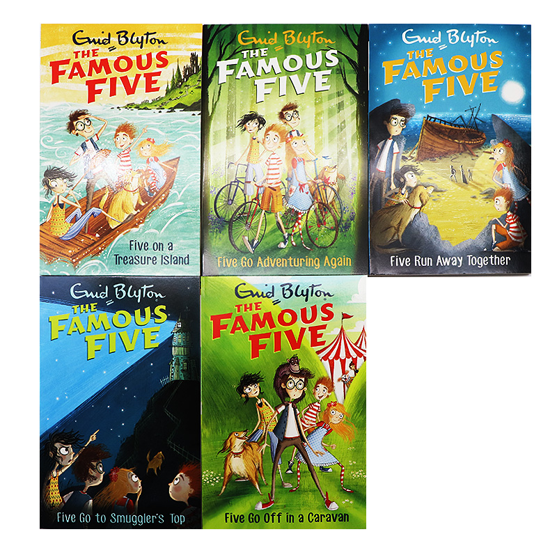 五伙伴历险记5册英文原版 Enid Blyton Famous Five 冒险解谜增强友谊英语章节书进口儿童图书青少年英语课外探险小说 - 图0