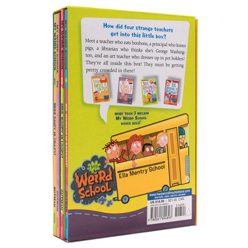 疯狂学校系列第一季1-4册盒装英文原版 My Weird School Collection少儿童初级章节书中小学校园故事英语读物miss daisy is crazy-图1