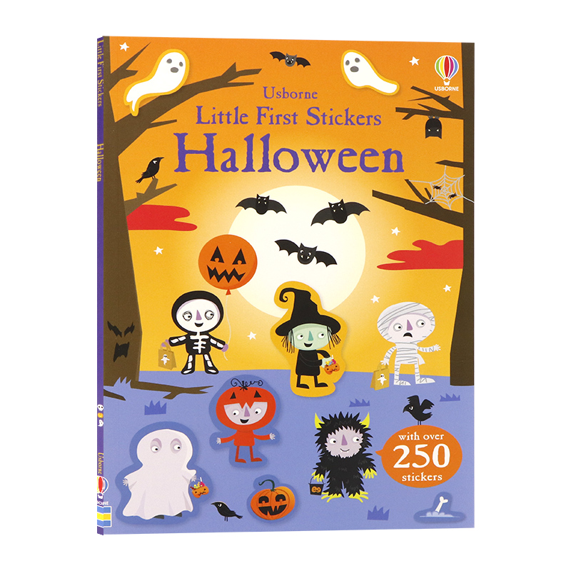 万圣节英文原版 Little First Stickers: Halloween 万圣节190+贴纸书2-6岁幼儿宝宝趣味益智启蒙贴纸书Usborne出品