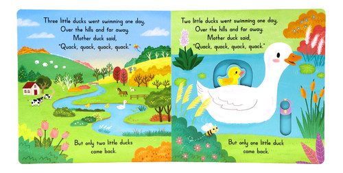 Sing Along with Me 五只小鸭子 Five Little Ducks 英文原版绘本欧美经典儿歌童谣机关操作书抽拉转幼儿童启蒙早教英语读物本 - 图3