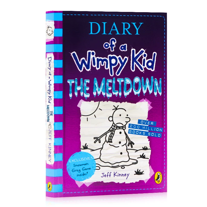 Английская оригинальная серия Diary of a Wimpy Kid, 20 томов, дневник застенчивого ребёнка, англоязычная версия Diary of a Wimpy Kid, комикс-п Chapter book The Meltdown, Джеф Кинни, английская книга для чтения для детей и подростков, рекомендована школами